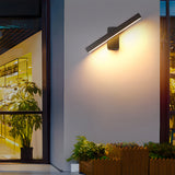 Halven | IP65 Hardwired Outdoor Wall Light in Aluminium with Warm White LED, Wall Switch or Motion Sensor