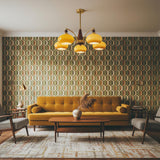 Elanorae | Timeless Wooden & Brass Chandelier with Warm Glass Shades