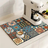 Pluvio | Coffee Drying Mat Absorbent Kitchen Mat Anti Slip Sink Mat for Coffee Bar and Kitchen Counter