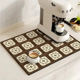Pluvio | Coffee Drying Mat Absorbent Kitchen Mat Anti Slip Sink Mat for Coffee Bar and Kitchen Counter