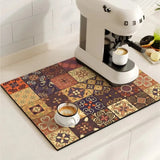Pluvio | Coffee Drying Mat Absorbent Kitchen Mat Anti Slip Sink Mat for Coffee Bar and Kitchen Counter