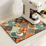 Pluvio | Coffee Drying Mat Absorbent Kitchen Mat Anti Slip Sink Mat for Coffee Bar and Kitchen Counter