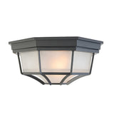 Ravi | Rustic Aluminium and Glass Outdoor Ceiling Light with IP65 Rating, E27, Two Sizes