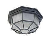 Ravi | Rustic Aluminium and Glass Outdoor Ceiling Light with IP65 Rating, E27, Two Sizes