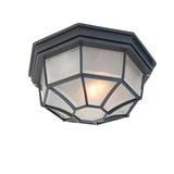 Ravi | Rustic Aluminium and Glass Outdoor Ceiling Light with IP65 Rating, E27, Two Sizes