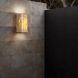 Orelina | Travertine Stone Outdoor Wall Light with Warm 3000K LED and Waterproof IP65 Exterior Design