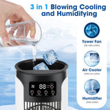 3-in-1 Portable Air Cooler Fan with Humidifier & LED Night Light