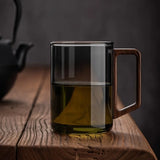 Zylen | Borosilicate Glass Mug with Walnut Wood Handle for Coffee and Tea
