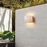 Orelina | Travertine Stone Outdoor Wall Light with Warm 3000K LED and Waterproof IP65 Exterior Design