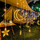 Seno | Solar Star and Moon String Lights with LED for Garden, Patio and Balcony Decoration