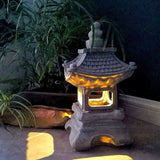 Tarex | Solar Pagoda Garden Light with Zen Design and Warm White LED for Garden, Border and Patio