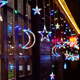 Seno | Solar Star and Moon String Lights with LED for Garden, Patio and Balcony Decoration