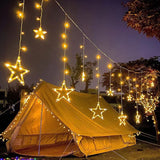 Seno | Solar Star and Moon String Lights with LED for Garden, Patio and Balcony Decoration