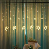 Seno | Solar Star and Moon String Lights with LED for Garden, Patio and Balcony Decoration