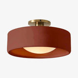 Velari | Minimalist Porcelain Flush Mount Ceiling Light with Gold Finish for Kitchens, Bedrooms & Hallways