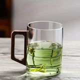 Zylen | Borosilicate Glass Mug with Walnut Wood Handle for Coffee and Tea