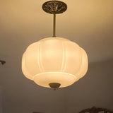 Sirela | Vintage Pumpkin Glass Pendant Light with Coloured Shades for Dining Rooms & Kitchens