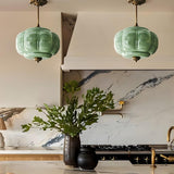 Sirela | Vintage Pumpkin Glass Pendant Light with Coloured Shades for Dining Rooms & Kitchens