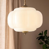 Sirela | Vintage Pumpkin Glass Pendant Light with Coloured Shades for Dining Rooms & Kitchens