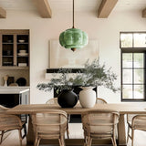 Sirela | Vintage Pumpkin Glass Pendant Light with Coloured Shades for Dining Rooms & Kitchens