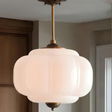 Sirela | Vintage Pumpkin Glass Pendant Light with Coloured Shades for Dining Rooms & Kitchens