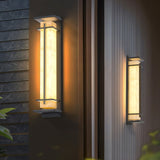 Nolvi | Modern Outdoor LED Pillar Wall Light in Stainless Steel with IP65 Waterproof Rating for Garden and Patio
