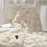 Veloura | Faux Fur Throw Blanket and Cushion Set Soft Plush Home Decor