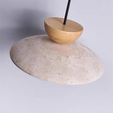 Amivon | Luxury Travertine Pendant Light Wood and Glass Hanging Lamp for Dining Room, Bedroom and Modern Interiors