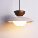 Amivon | Luxury Travertine Pendant Light Wood and Glass Hanging Lamp for Dining Room, Bedroom and Modern Interiors