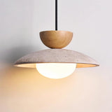 Amivon | Luxury Travertine Pendant Light Wood and Glass Hanging Lamp for Dining Room, Bedroom and Modern Interiors