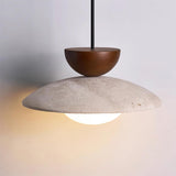 Amivon | Luxury Travertine Pendant Light Wood and Glass Hanging Lamp for Dining Room, Bedroom and Modern Interiors