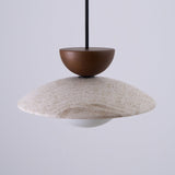 Amivon | Luxury Travertine Pendant Light Wood and Glass Hanging Lamp for Dining Room, Bedroom and Modern Interiors