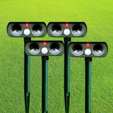 Luvo | Solar Animal Repeller with Ultrasonic Motion Detection and LED Flash for Garden and Lawn