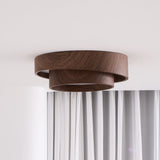 Orlani | Modern Walnut Ceiling Light with Wood-Effect Finish and Integrated LED for Living Room & Bedroom
