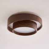 Orlani | Modern Walnut Ceiling Light with Wood-Effect Finish and Integrated LED for Living Room & Bedroom