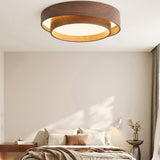 Orlani | Modern Walnut Ceiling Light with Wood-Effect Finish and Integrated LED for Living Room & Bedroom