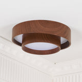 Orlani | Modern Walnut Ceiling Light with Wood-Effect Finish and Integrated LED for Living Room & Bedroom