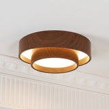 Orlani | Modern Walnut Ceiling Light with Wood-Effect Finish and Integrated LED for Living Room & Bedroom