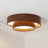 Orlani | Modern Walnut Ceiling Light with Wood-Effect Finish and Integrated LED for Living Room & Bedroom