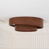 Orlani | Modern Walnut Ceiling Light with Wood-Effect Finish and Integrated LED for Living Room & Bedroom