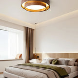 Orlani | Modern Walnut Ceiling Light with Wood-Effect Finish and Integrated LED for Living Room & Bedroom