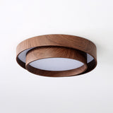 Orlani | Modern Walnut Ceiling Light with Wood-Effect Finish and Integrated LED for Living Room & Bedroom