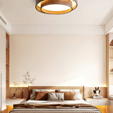 Orlani | Modern Walnut Ceiling Light with Wood-Effect Finish and Integrated LED for Living Room & Bedroom