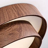 Orlani | Modern Walnut Ceiling Light with Wood-Effect Finish and Integrated LED for Living Room & Bedroom
