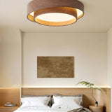 Orlani | Modern Walnut Ceiling Light with Wood-Effect Finish and Integrated LED for Living Room & Bedroom