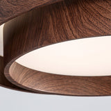 Orlani | Modern Walnut Ceiling Light with Wood-Effect Finish and Integrated LED for Living Room & Bedroom