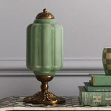 Averellea | Vintage Milk Glass Table Light with Bronze Base for Warm Ambient Lighting