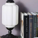 Averellea | Vintage Milk Glass Table Light with Bronze Base for Warm Ambient Lighting