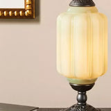 Averellea | Vintage Milk Glass Table Light with Bronze Base for Warm Ambient Lighting