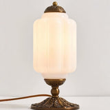 Averellea | Vintage Milk Glass Table Light with Bronze Base for Warm Ambient Lighting